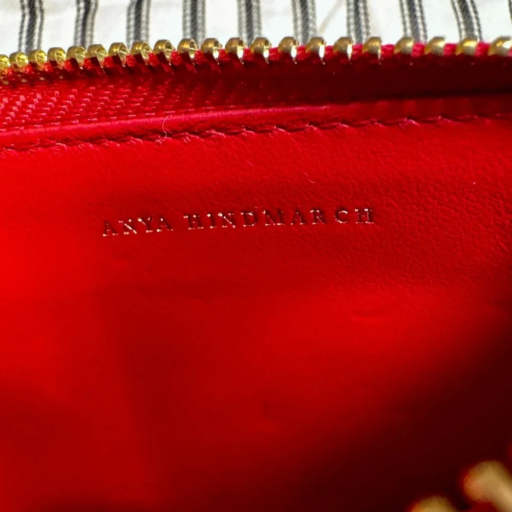 ANYA HINDMARCH Red Chubby Heart Zip Card Holder ❤️